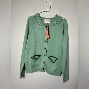evys‎ tree The Kaylee Cardigan Mint Green Sz S Oversized Preppy Knit NEW!!!
